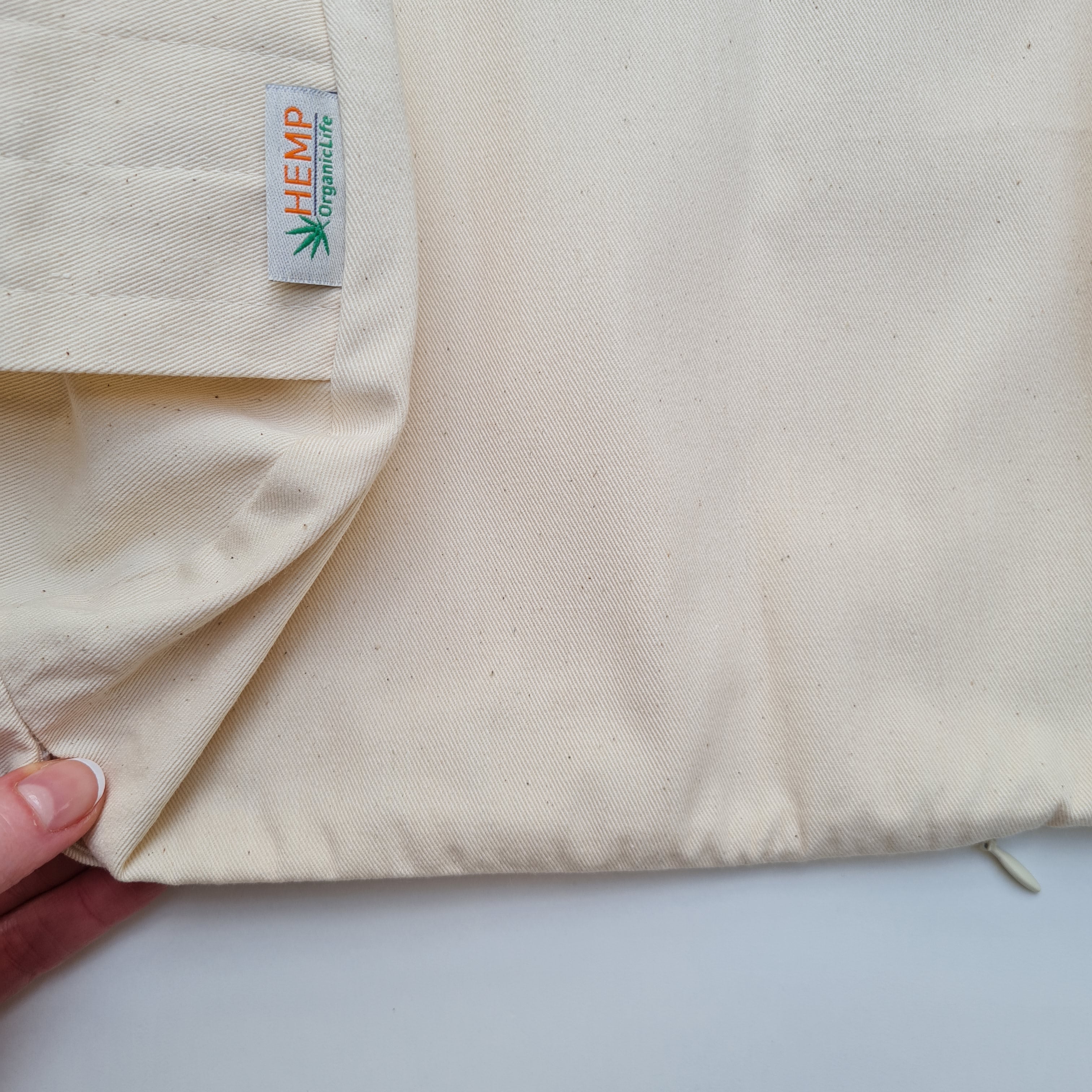 Cover for round Meditation Bolster cushion with handle Natural Cotton fabric WITHOUT Filler