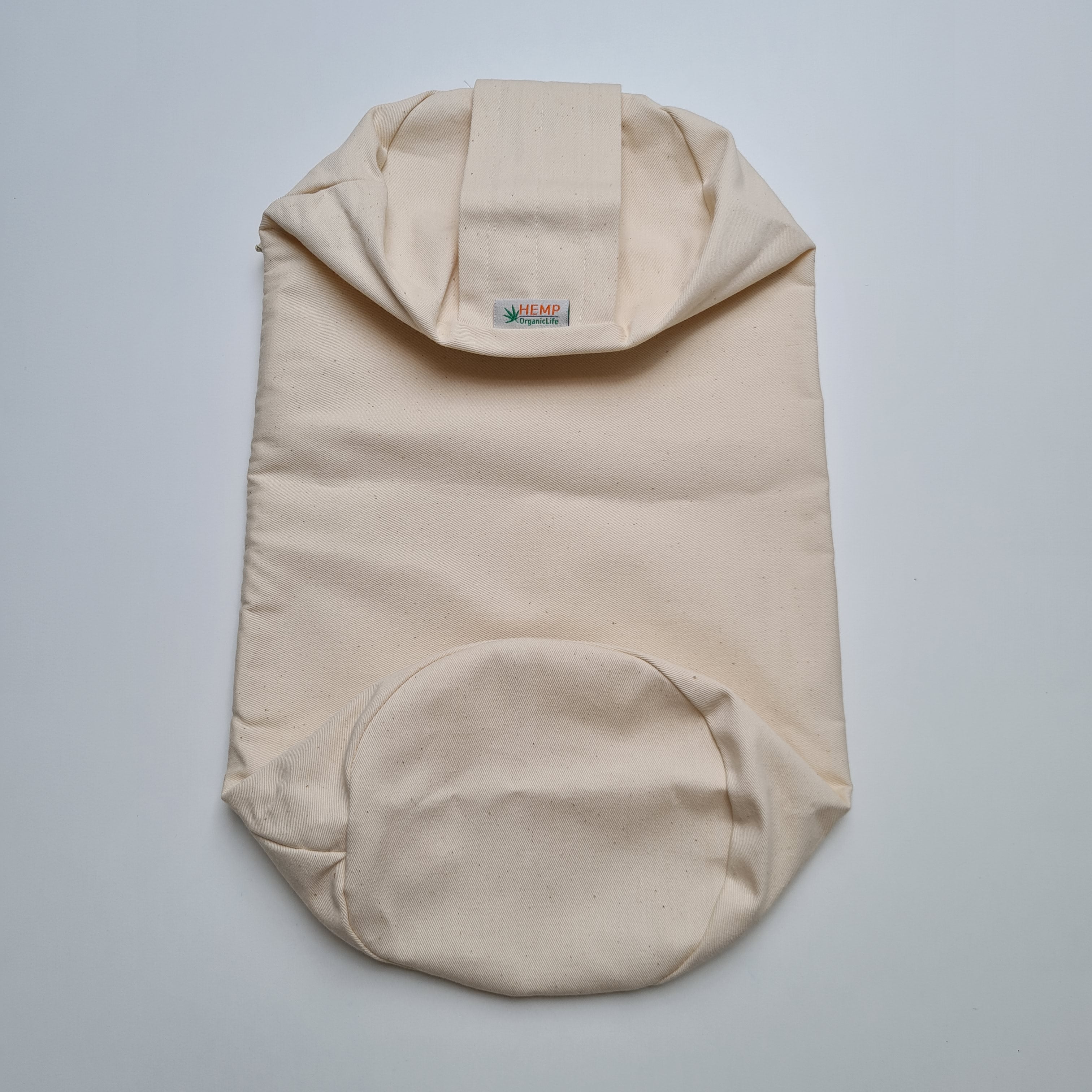 Cover for round Meditation Bolster cushion with handle Natural Cotton fabric WITHOUT Filler