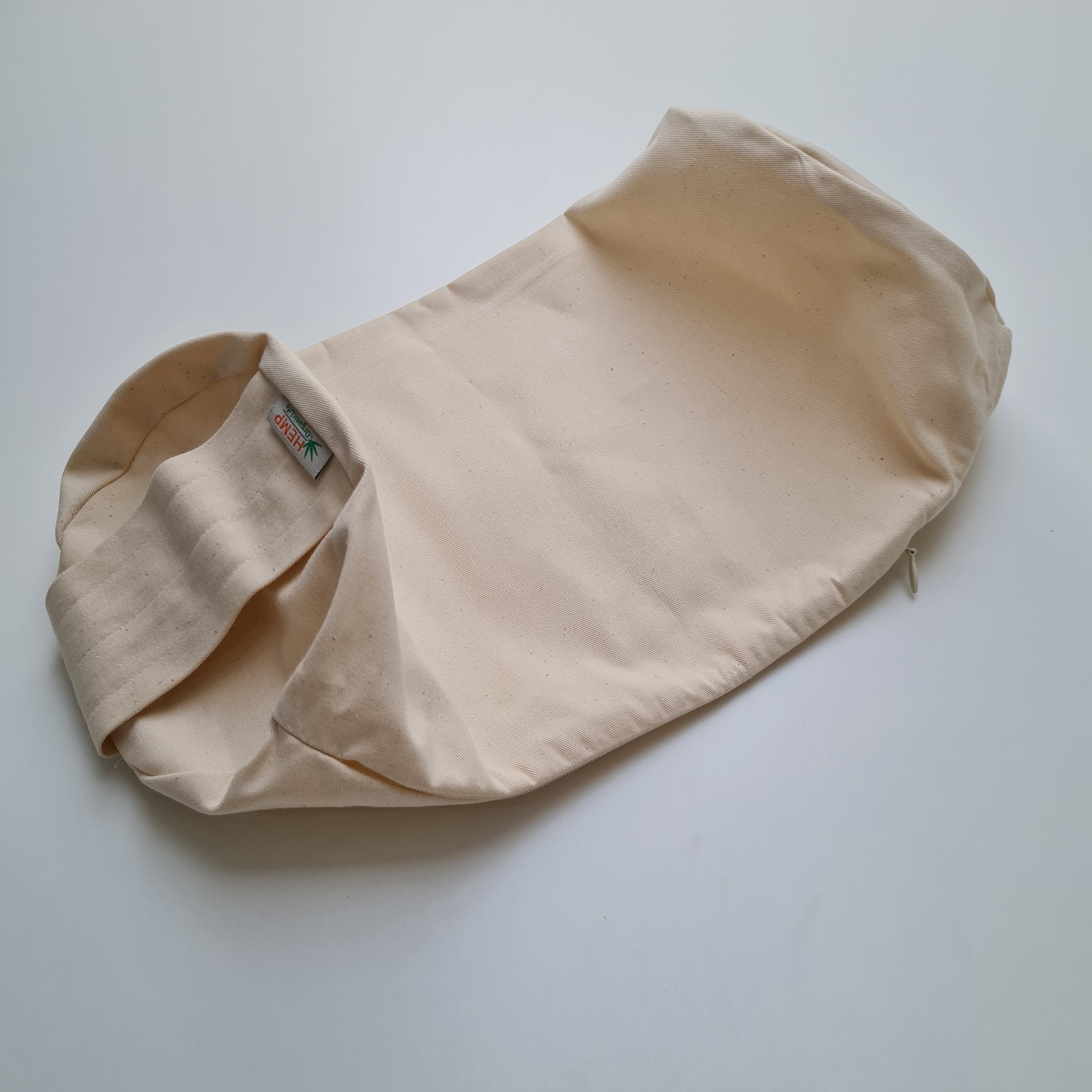 Cover for round Meditation Bolster cushion with handle Natural Cotton fabric WITHOUT Filler