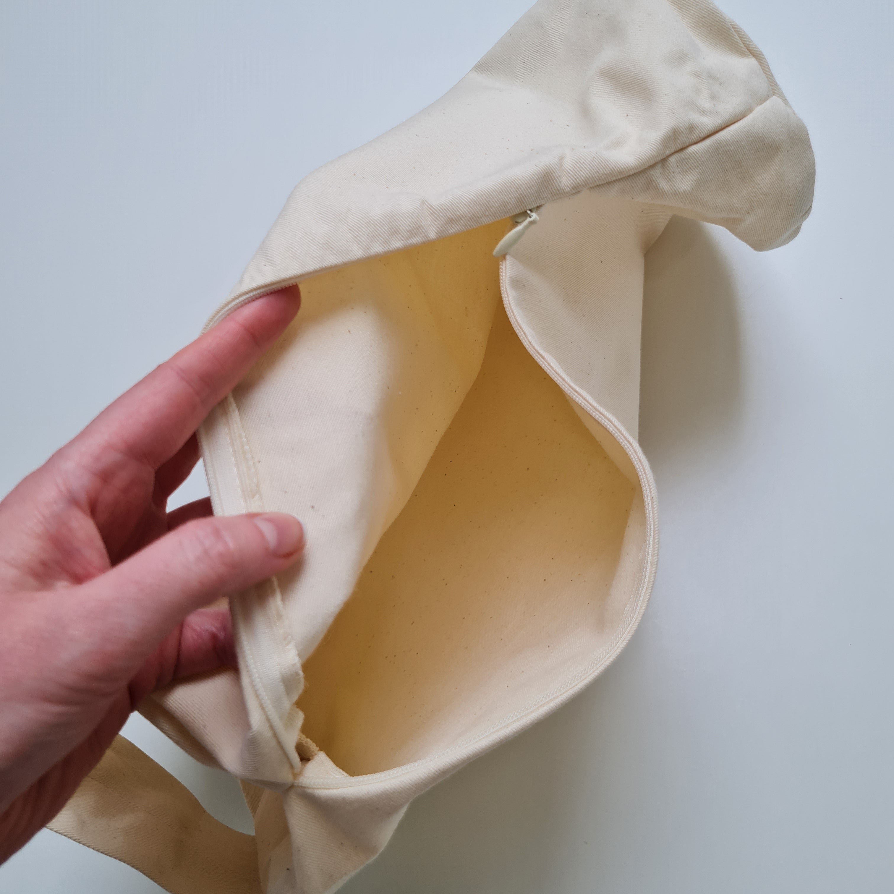 Cover for round Meditation Bolster cushion with handle Natural Cotton fabric WITHOUT Filler
