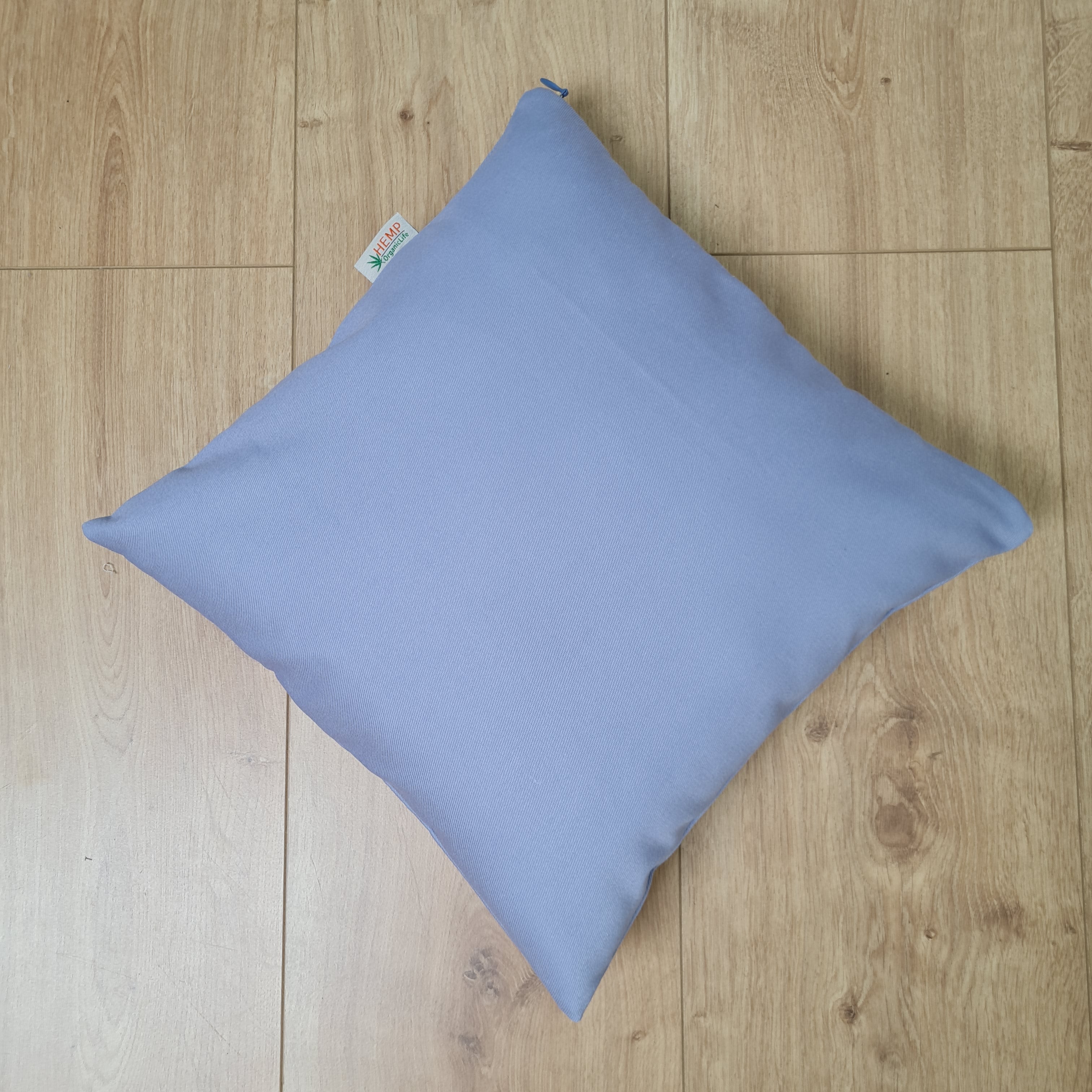 12"x12" (30x30 cm) Blue Hemp Outdoor Sofa Cushion with Washable Removable Water Repellent Cover