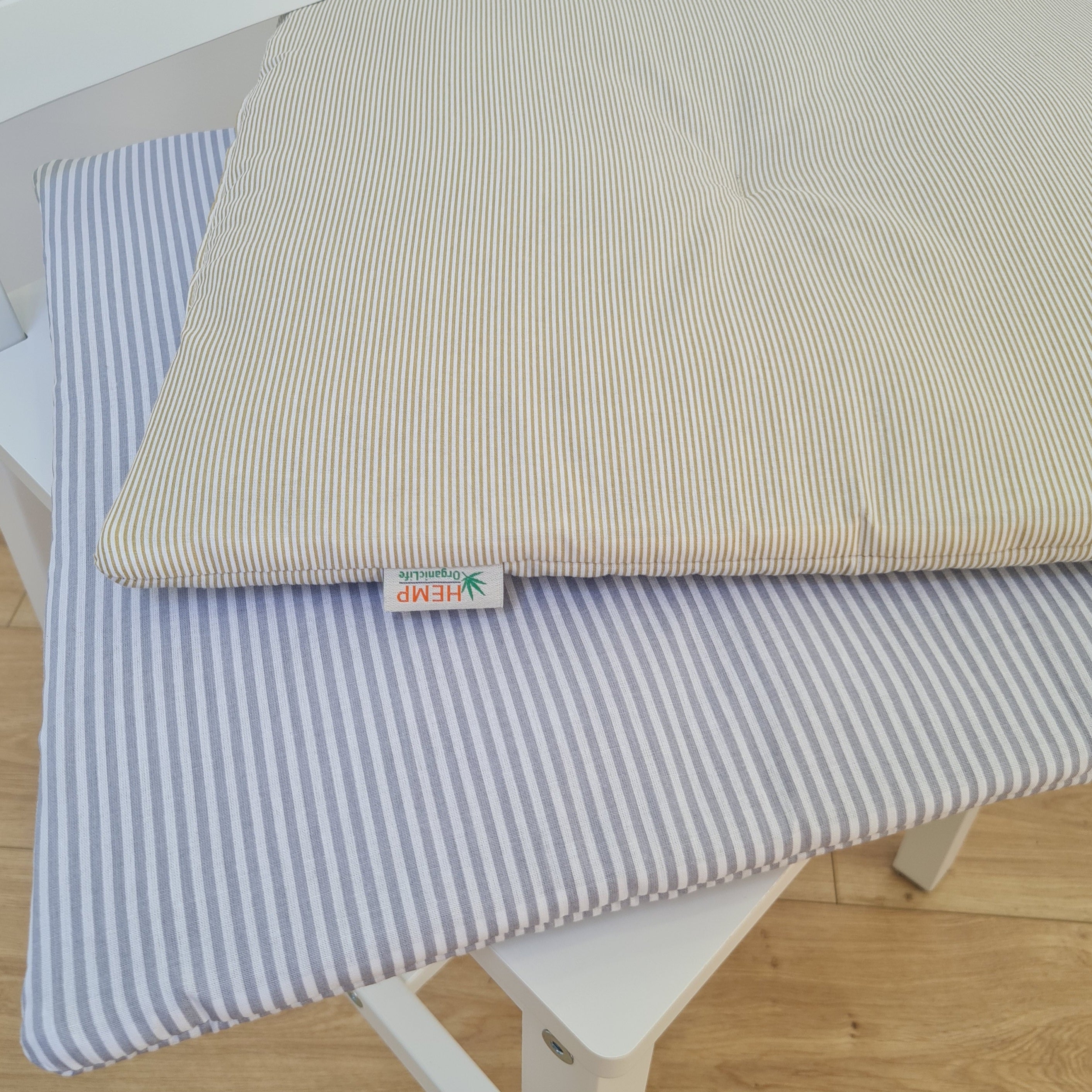 Hemp cotton seat Cushion for chair without ties filled organic hemp fiber in natural cotton fabric Chair Cushion Pillow seat