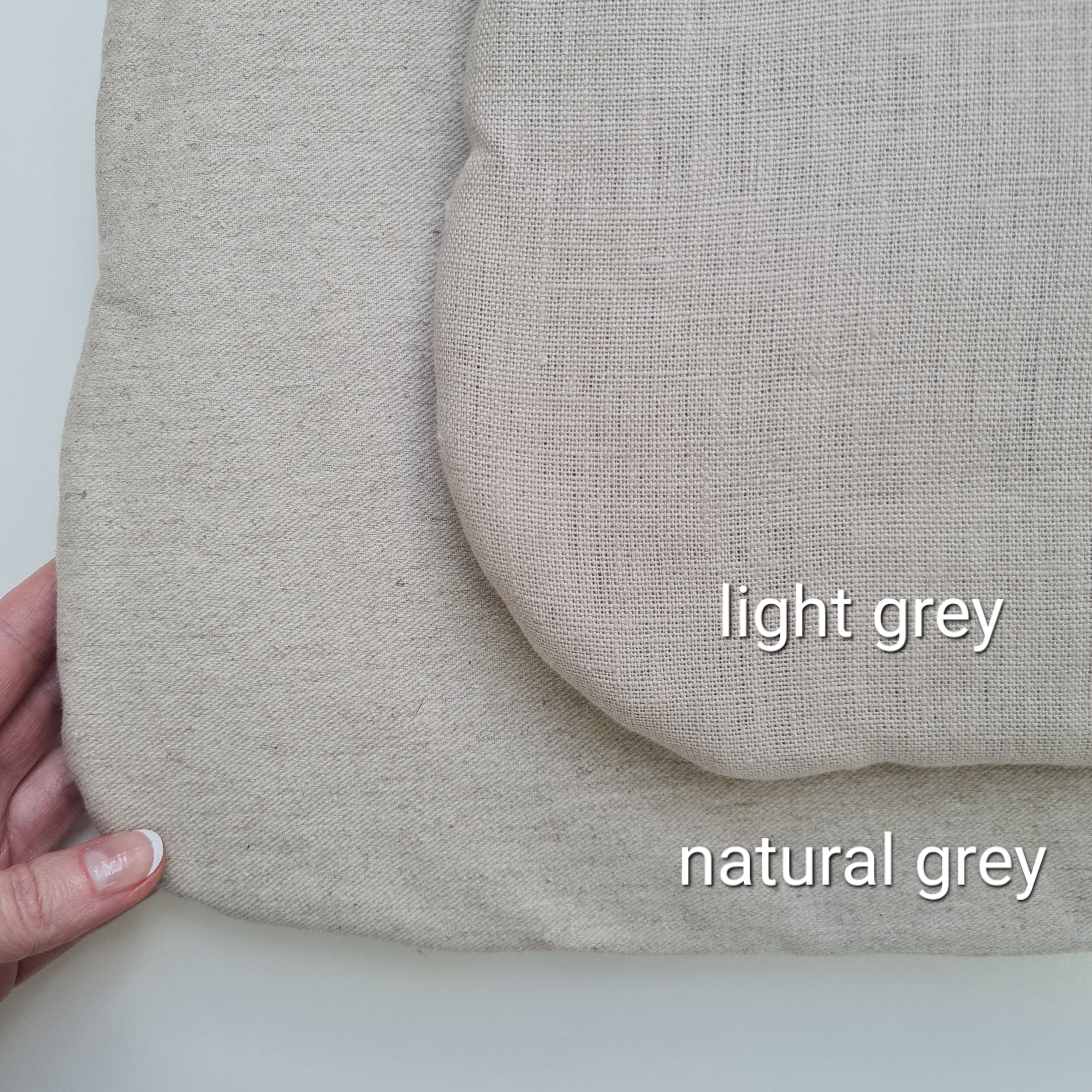 Hemp Linen seat cushion for chair with ties filled organic hemp fiber in natural linen fabric
