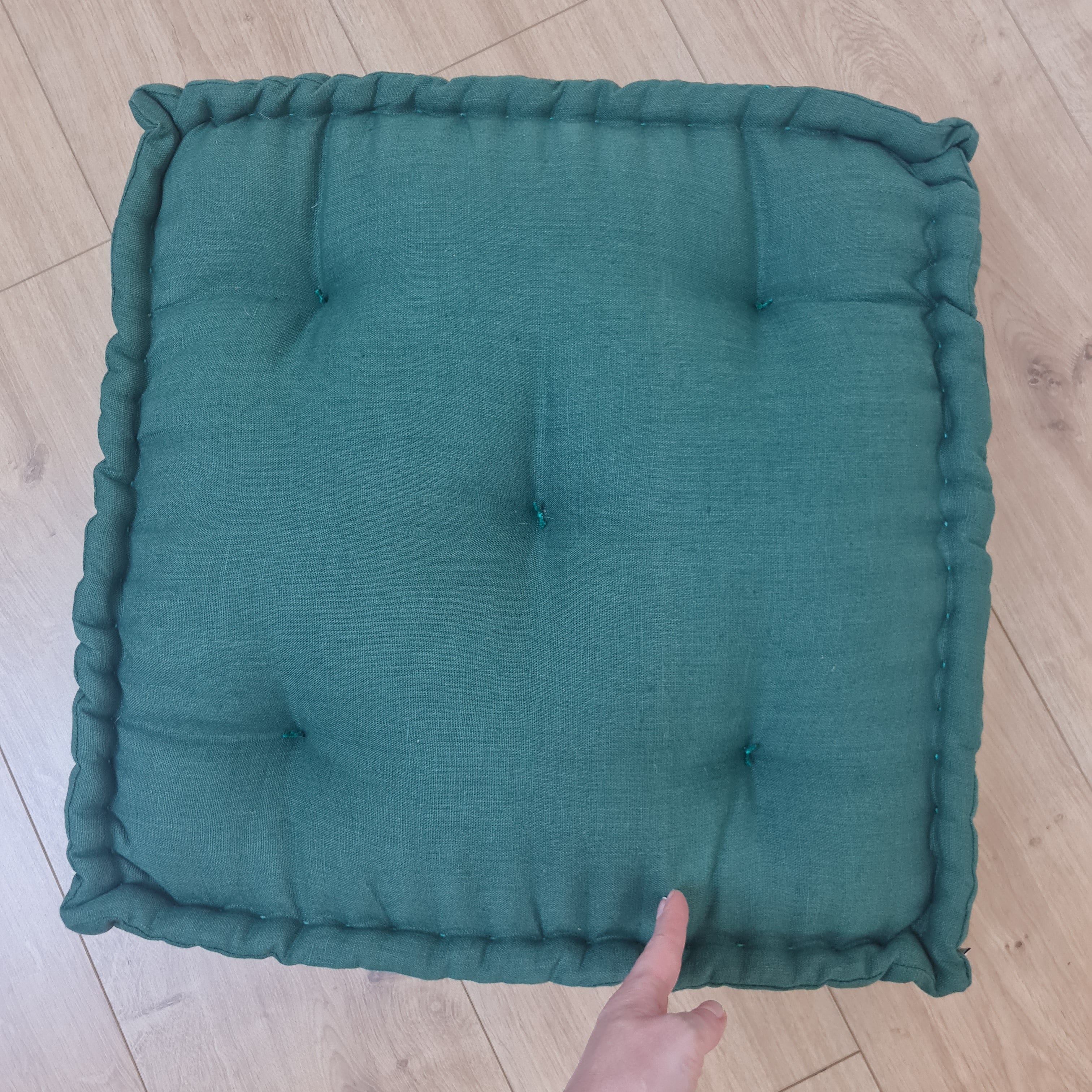 18" x 18" (45x45cm) Hemp Linen Floor Cushion fileld organic Hemp Fiber in Natural Linen fabric / floor pillow Pillow seat/Meditation Yoga