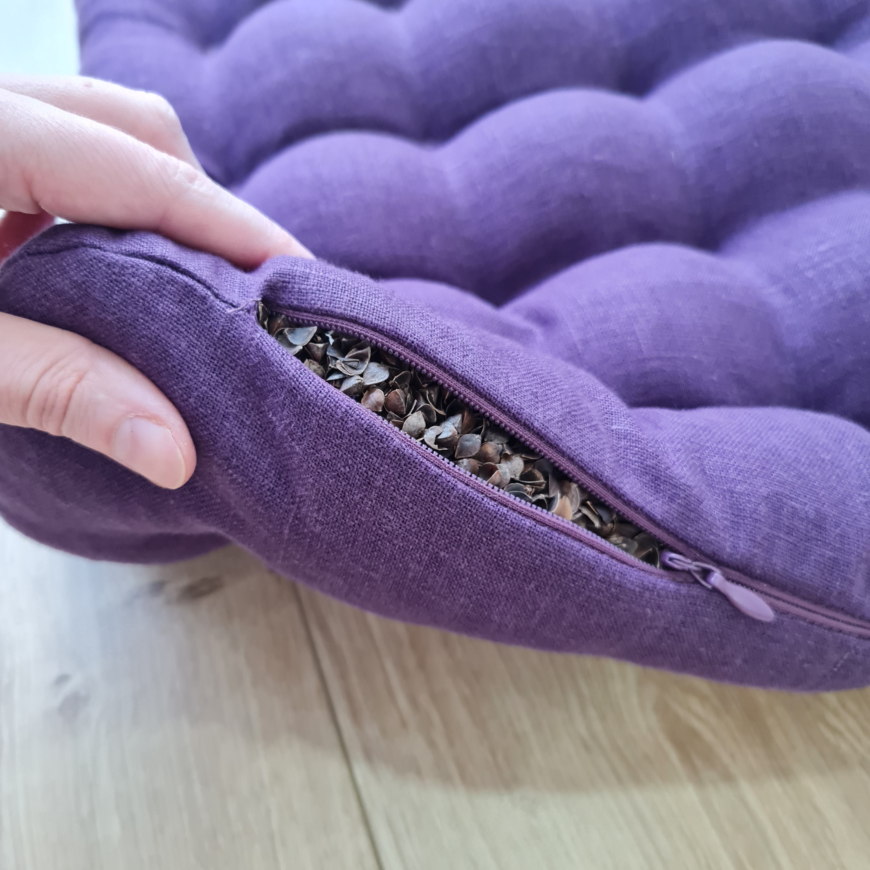 Linen Buckwheat floor cushion Zabuton Organic pillow buckwheat hulls / pillow seat/Meditation Yoga /Natural