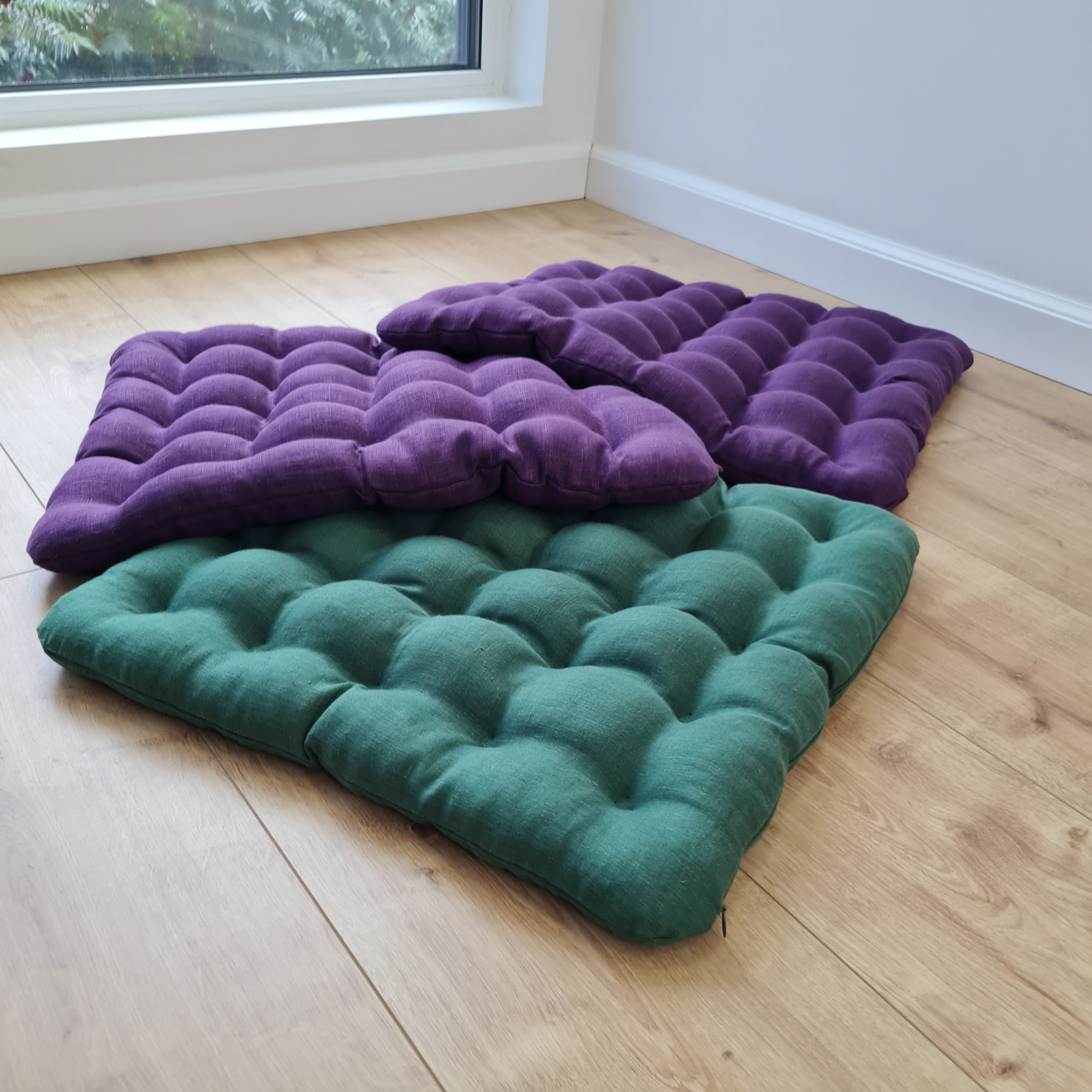 Linen Buckwheat floor cushion Zabuton Organic pillow buckwheat hulls / pillow seat/Meditation Yoga /Natural