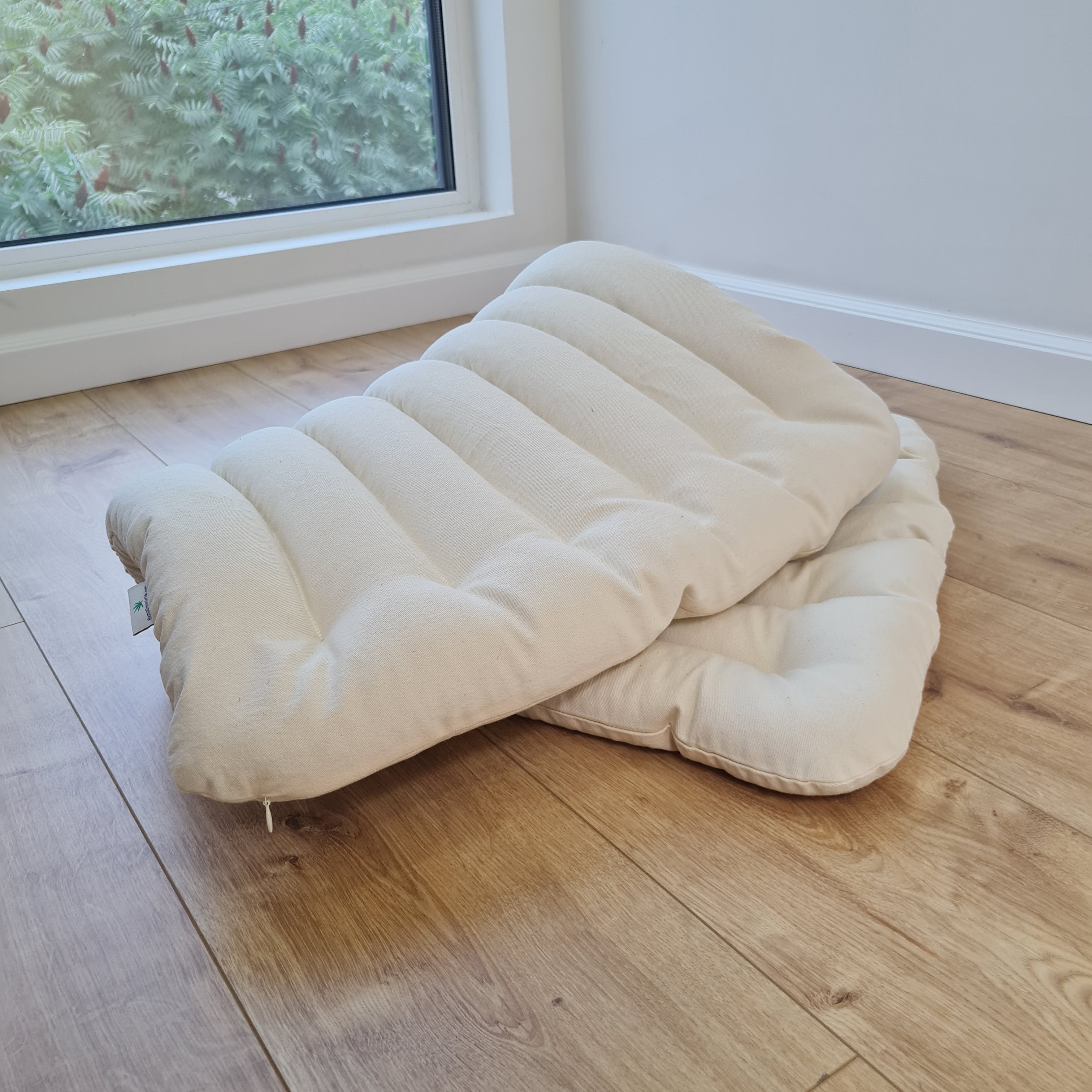 20"x33.5" (50x85 cm) Linen Mat filled Buckwheat hulls in non-dyed cotton fabric Floor Cushion /Meditation pillow for Yoga studio/ Zabuton