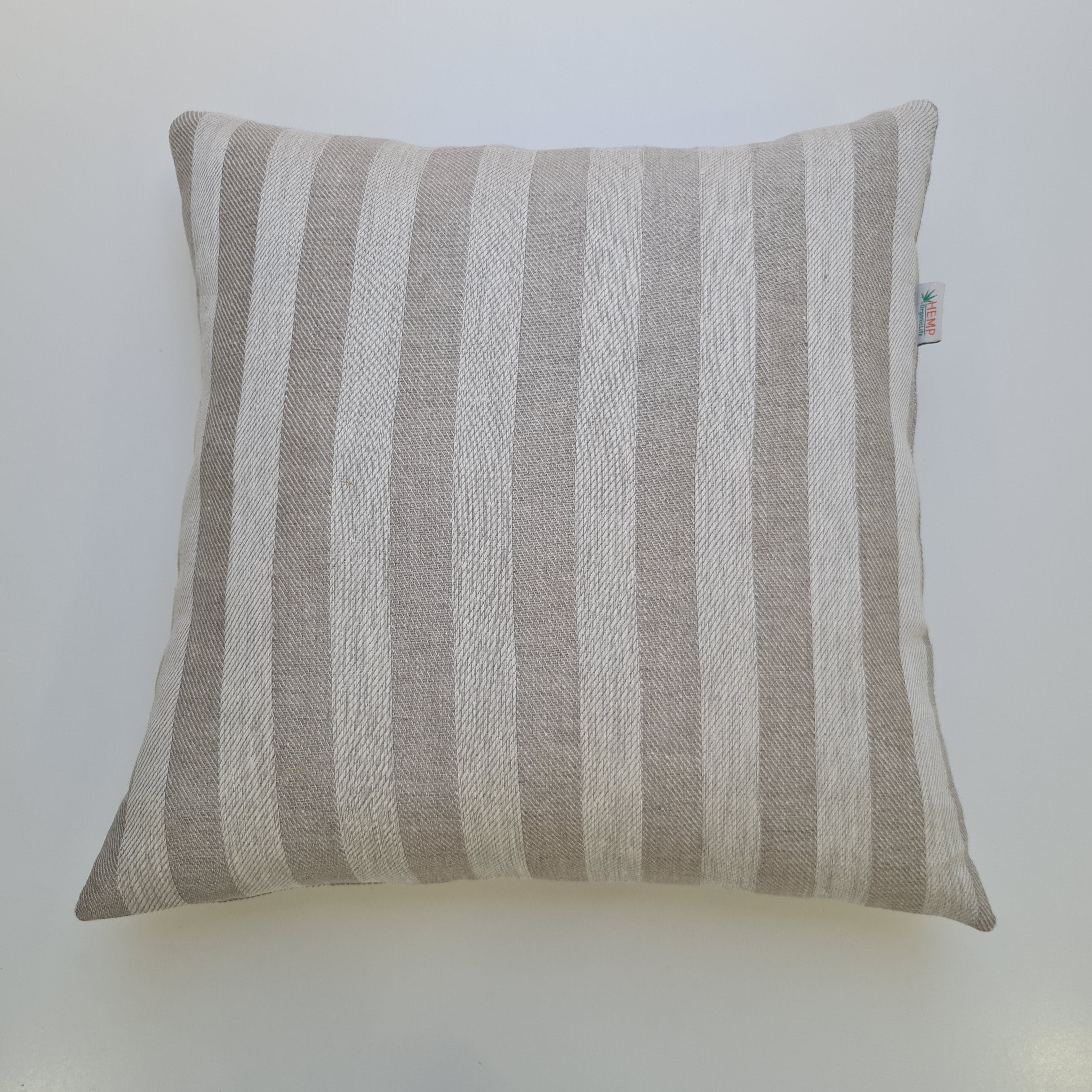 Hemp Linen Throw Pillow with Cover Filled HEMP Fiber filler in Natural Linen zipped Cover Throw Decorative Cushion