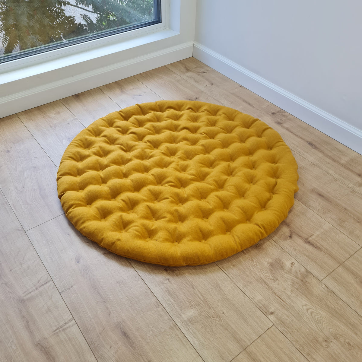 Round meditation cushion with Buckwheat hulls Linen Floor Meditation mat pouf Pillow Seat Yoga cushion