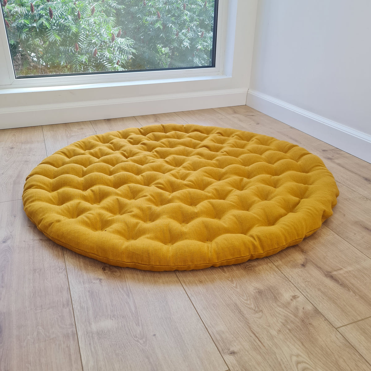 Round meditation cushion with Buckwheat hulls Linen Floor Meditation mat pouf Pillow Seat Yoga cushion