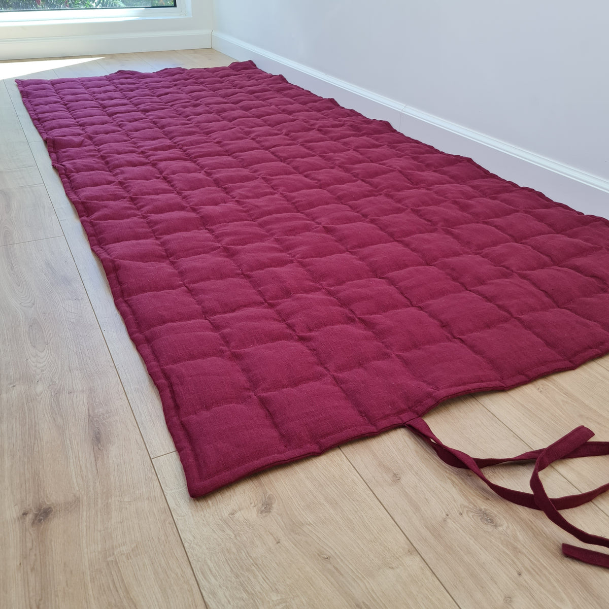 Hemp Yoga mat / Natural organic yoga mat rug/ hemp fiber in linen fabric / for Yoga studio pilates hand made/ Eco friendly