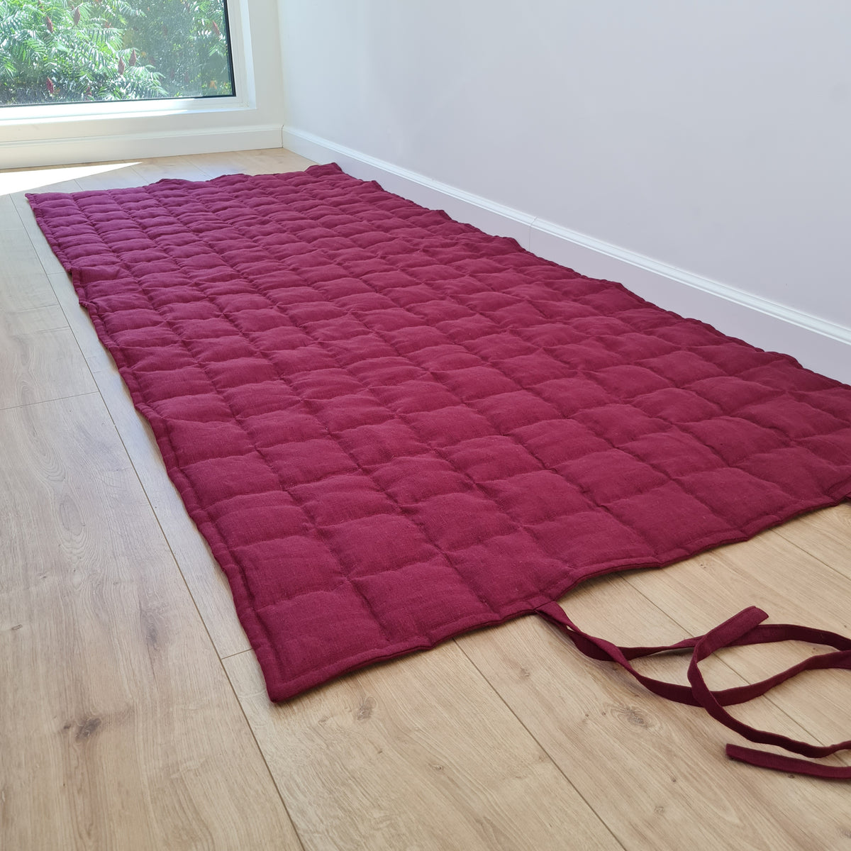 Hemp Yoga mat / Natural organic yoga mat rug/ hemp fiber in linen fabric / for Yoga studio pilates hand made/ Eco friendly