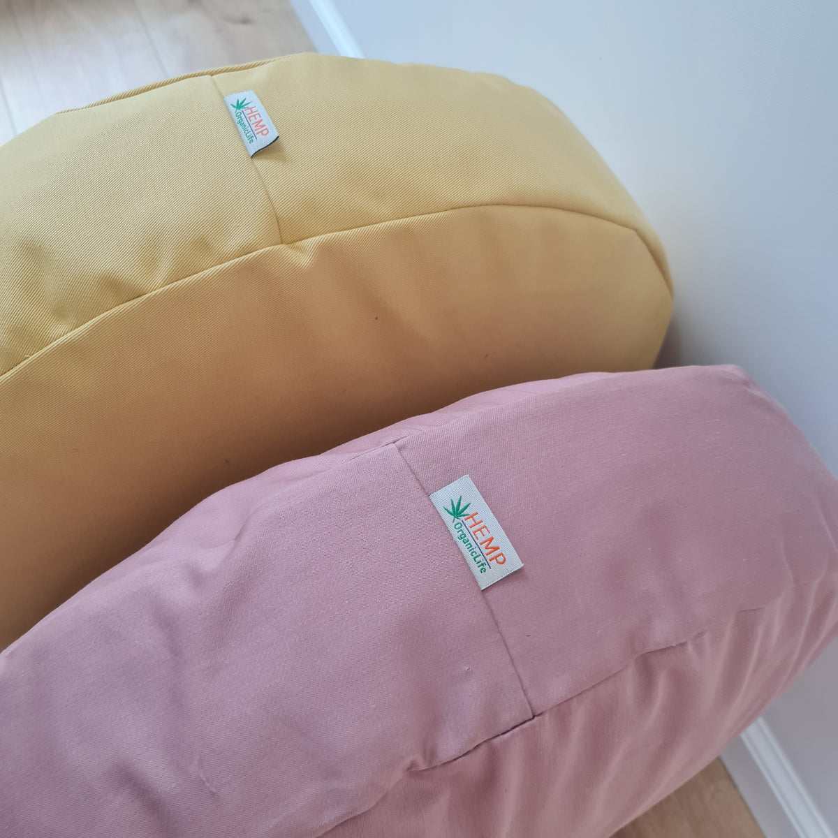 Round Hemp cotton cushion with removable cover Hemp fiber filling in cotton fabric with cotton cover Floor cushion custom made size
