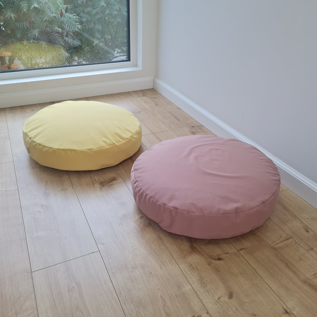 Round Hemp cotton cushion with removable cover Hemp fiber filling in cotton fabric with cotton cover Floor cushion custom made size