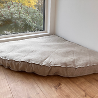 Hemp Reading nook cushion with removable cover Hemp fiber filler in cotton fabric with linen non-dyed cover/ Floor cushion custom made size