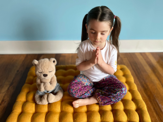Kids Zabuton Mat Linen Floor Cushion with Buckwheat hulls 23"x35"/ Meditation cushion for Yoga studio/ Massage Natural Pillow seat