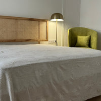 Natural Linen Bedspread 74"x94" (190x240cm), Undyed Linen Bed Couch Cover, Rustic bedding, Large bed throw, washed linen fabric