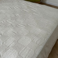 Natural Linen Bedspread 74"x94" (190x240cm), Undyed Linen Bed Couch Cover, Rustic bedding, Large bed throw, washed linen fabric