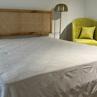 Natural Linen Bedspread 74"x94" (190x240cm), Undyed Linen Bed Couch Cover, Rustic bedding, Large bed throw, washed linen fabric