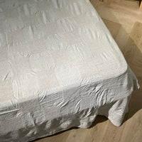 Natural Linen Bedspread 74"x94" (190x240cm), Undyed Linen Bed Couch Cover, Rustic bedding, Large bed throw, washed linen fabric
