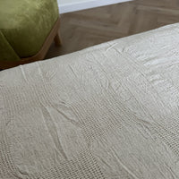 Natural Linen Bedspread 74"x94" (190x240cm), Undyed Linen Bed Couch Cover, Rustic bedding, Large bed throw, washed linen fabric