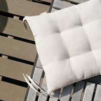 Hemp Linen seat cushion in Stripe for chair with ties filled organic hemp fiber in Natural Linen fabric in Stripe Chair Cushion Pillow seat