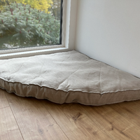 Hemp Reading nook cushion with removable cover Hemp fiber filler in cotton fabric with linen non-dyed cover/ Floor cushion custom made size