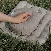 Linen Buckwheat floor cushion Zabuton Organic pillow buckwheat hulls / pillow seat/Meditation Yoga /Natural