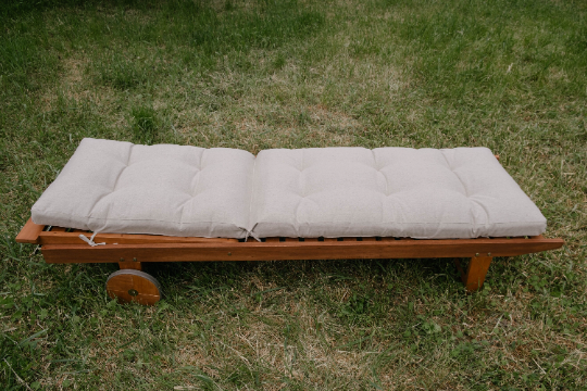 Natural Hemp Linen Сushion for Sunbed Sun Lounger Pool Pad Replacement Chair Garden Outdoor Linen fabric filled organic Hemp fiber Custom