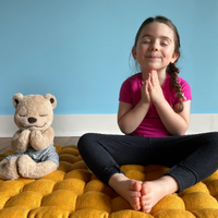 Kids Zabuton Mat Linen Floor Cushion with Buckwheat hulls 23"x35"/ Meditation cushion for Yoga studio/ Massage Natural Pillow seat