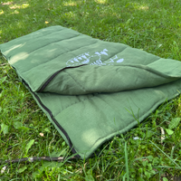 Toddler HEMP Linen Sleeping bag Green "Adventurer" School Nap Mat Kids organic Hemp Fiber Filling in Linen Fabric Blanket Hand Made
