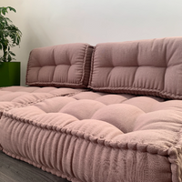 Unique Set of Hemp floor cushions: two 35"x28"x7.8"(90x72x20 cm), plus two back cushions of 28"x12.5"x7.8"(72x32x20) organic hemp filling