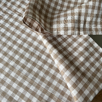 Linen tablecloth in square pattern. Size 45"x57" natural linen fabric. Natural dinning tablecloth