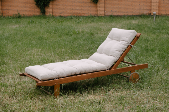 Natural Hemp Linen Сushion for Sunbed Sun Lounger Pool Pad Replacement Chair Garden Outdoor Linen fabric filled organic Hemp fiber Custom