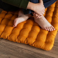 Kids Zabuton Mat Linen Floor Cushion with Buckwheat hulls 23"x35"/ Meditation cushion for Yoga studio/ Massage Natural Pillow seat