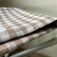 Linen tablecloth in square pattern. Size 45"x57" natural linen fabric. Natural dinning tablecloth