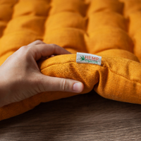 Kids Zabuton Mat Linen Floor Cushion with Buckwheat hulls 23"x35"/ Meditation cushion for Yoga studio/ Massage Natural Pillow seat