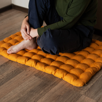 Kids Zabuton Mat Linen Floor Cushion with Buckwheat hulls 23"x35"/ Meditation cushion for Yoga studio/ Massage Natural Pillow seat