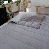 HEMP Linen blanket organic Hemp fiber filling in Natural Linen Fabric Full Twin Queen custom size cozy organic quilted blanket
