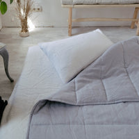 HEMP Linen blanket organic Hemp fiber filling in Natural Linen Fabric Full Twin Queen custom size cozy organic quilted blanket