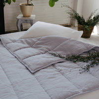 HEMP Linen blanket organic Hemp fiber filling in Natural Linen Fabric Full Twin Queen custom size cozy organic quilted blanket