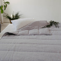 HEMP Linen blanket organic Hemp fiber filling in Natural Linen Fabric Full Twin Queen custom size cozy organic quilted blanket