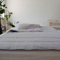 HEMP Linen blanket organic Hemp fiber filling in Natural Linen Fabric Full Twin Queen custom size cozy organic quilted blanket