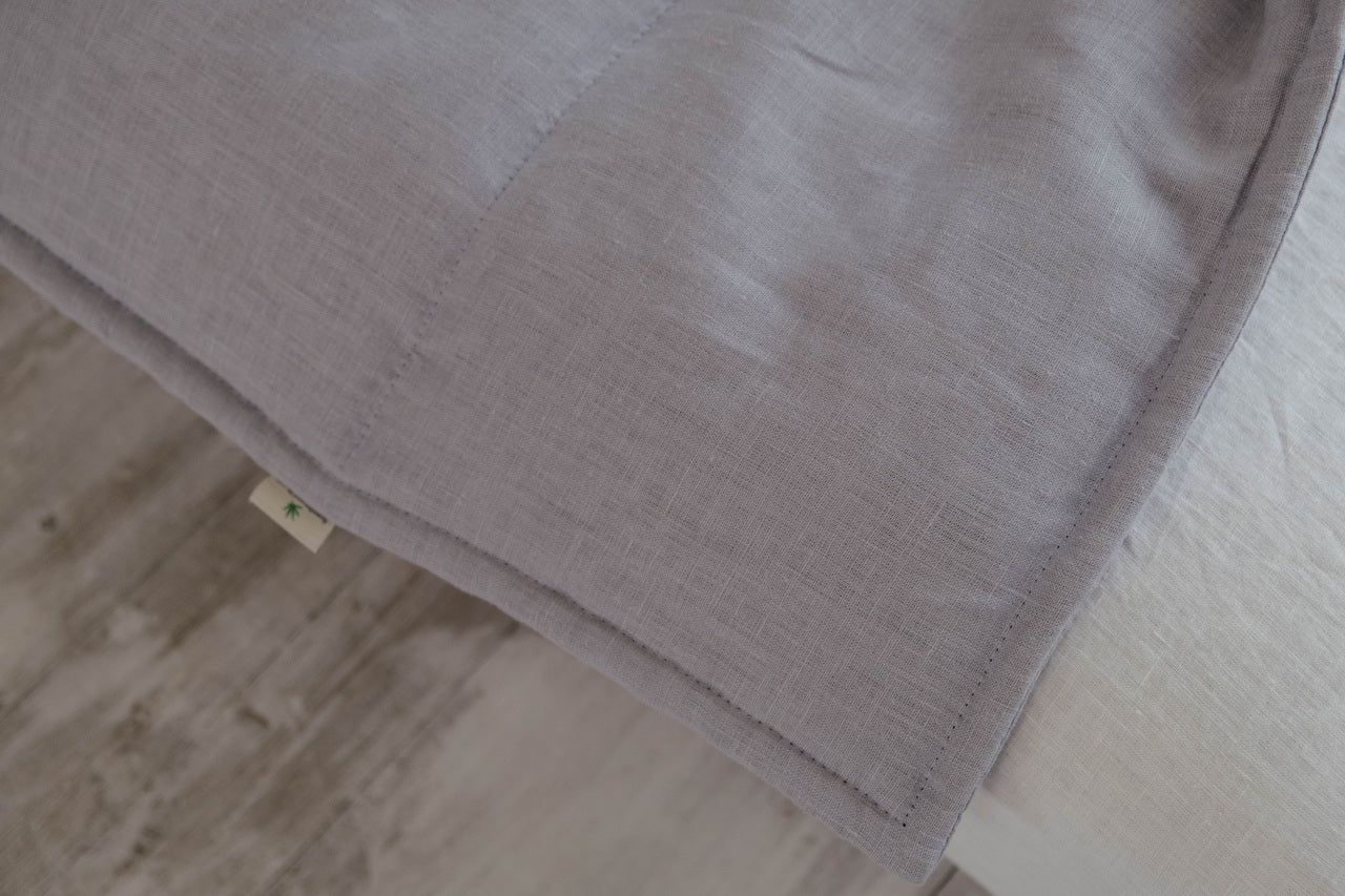 HEMP Linen blanket organic Hemp fiber filling in Natural Linen Fabric Full Twin Queen custom size cozy organic quilted blanket