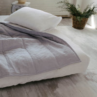 HEMP Linen blanket organic Hemp fiber filling in Natural Linen Fabric Full Twin Queen custom size cozy organic quilted blanket