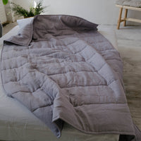 HEMP Linen blanket organic Hemp fiber filling in Natural Linen Fabric Full Twin Queen custom size cozy organic quilted blanket