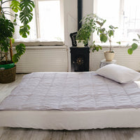 HEMP Linen blanket organic Hemp fiber filling in Natural Linen Fabric Full Twin Queen custom size cozy organic quilted blanket