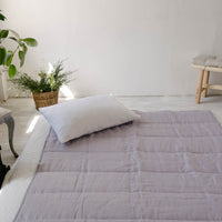 HEMP Linen blanket organic Hemp fiber filling in Natural Linen Fabric Full Twin Queen custom size cozy organic quilted blanket