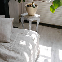 Natural Grey HEMP Linen  blanket quilt - linen organic fabric + filler - organic Hemp fiber - in stripe Full Twin Queen King Custom Sizes