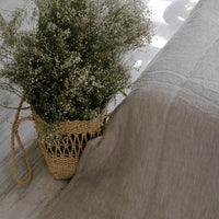 Natural Grey HEMP Linen  blanket quilt - linen organic fabric + filler - organic Hemp fiber - in stripe Full Twin Queen King Custom Sizes